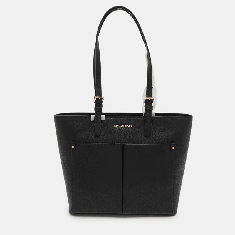 Michael Kors Jet Set Travel Medium Black Double Pocket Tote